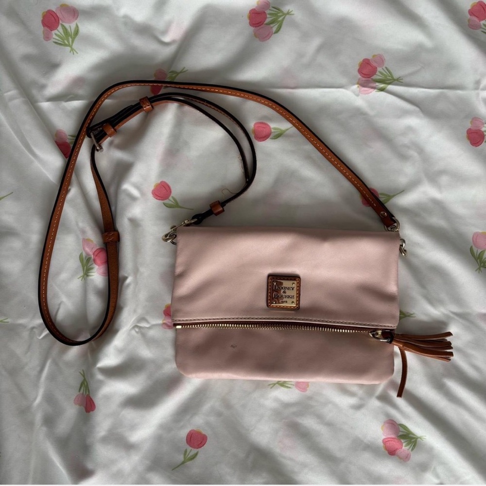 Dooney & Bourke Pink and Brown Crossbody Bag